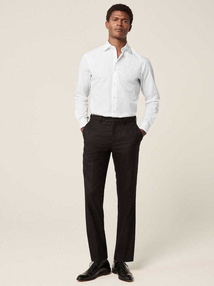 White Slim Fit Cutaway Collar Easy Care Smart Shirt - Image 3 of 7