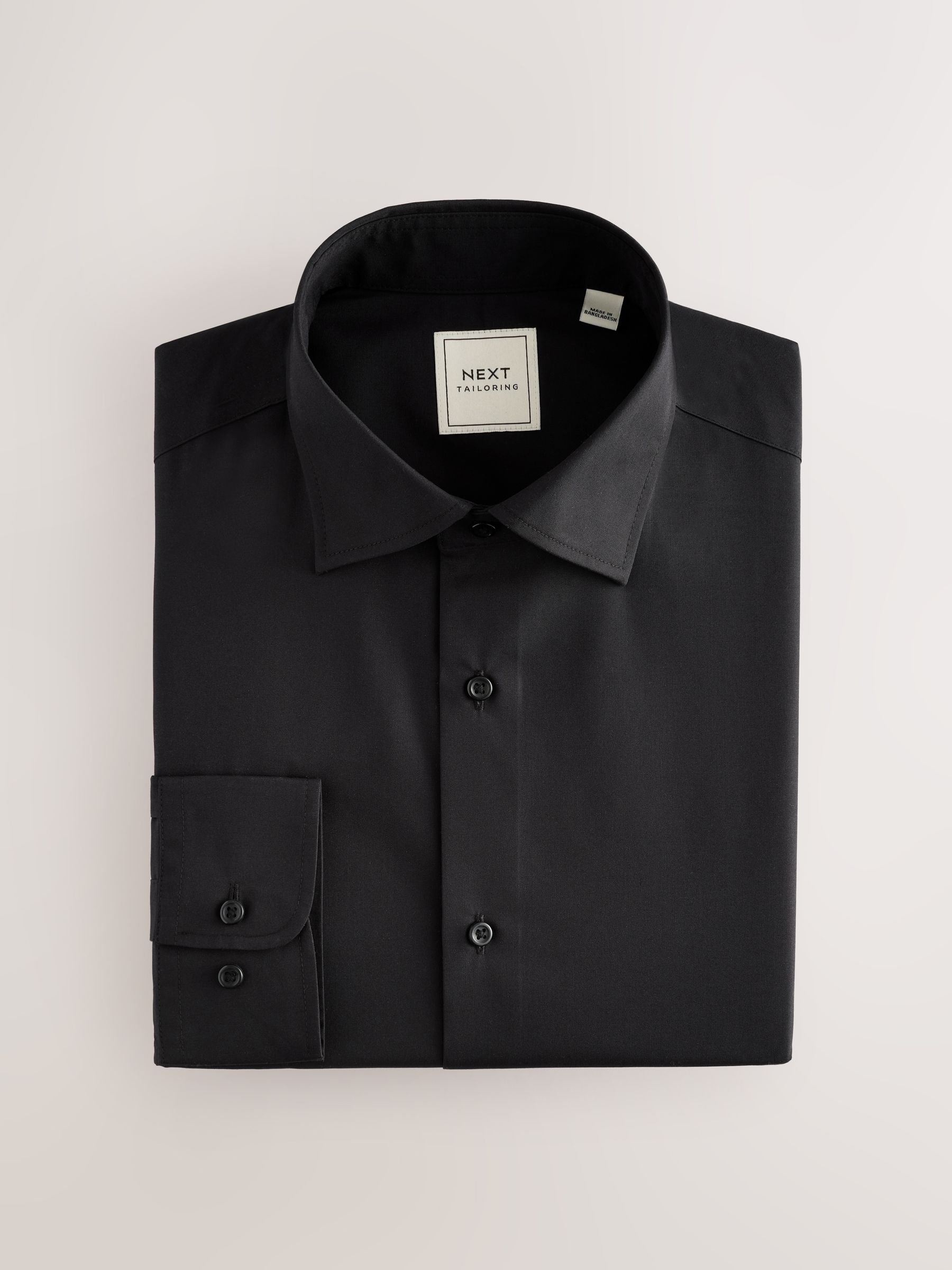 Buy Black Slim Fit Cutaway Collar Easy Care Smart Shirt from the Next ...
