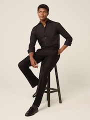 Black Regular Fit Cutaway Collar Easy Care Smart Shirt - Image 3 of 7