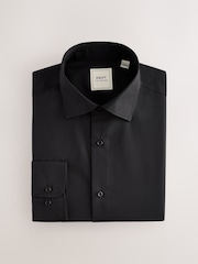 Black Regular Fit Cutaway Collar Easy Care Smart Shirt - Image 5 of 7