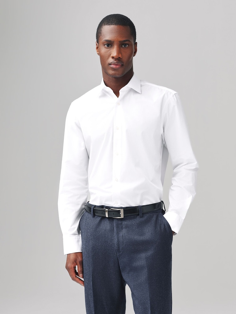 White Regular Fit Cutaway Collar Easy Care Smart Shirt - Image 1 of 9