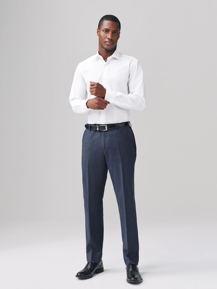 White Regular Fit Cutaway Collar Easy Care Smart Shirt - Image 2 of 9