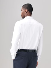 White Regular Fit Cutaway Collar Easy Care Smart Shirt - Image 3 of 9