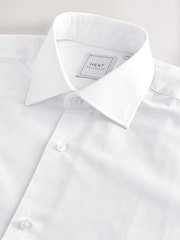 White Regular Fit Cutaway Collar Easy Care Smart Shirt - Image 8 of 9