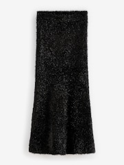 Black Sparkle Tinsel Knitted Co-ord Maxi Skirt - Image 5 of 7