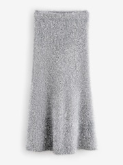 Silver Sparkle Tinsel Knitted Co-ord Maxi Skirt - Image 6 of 8