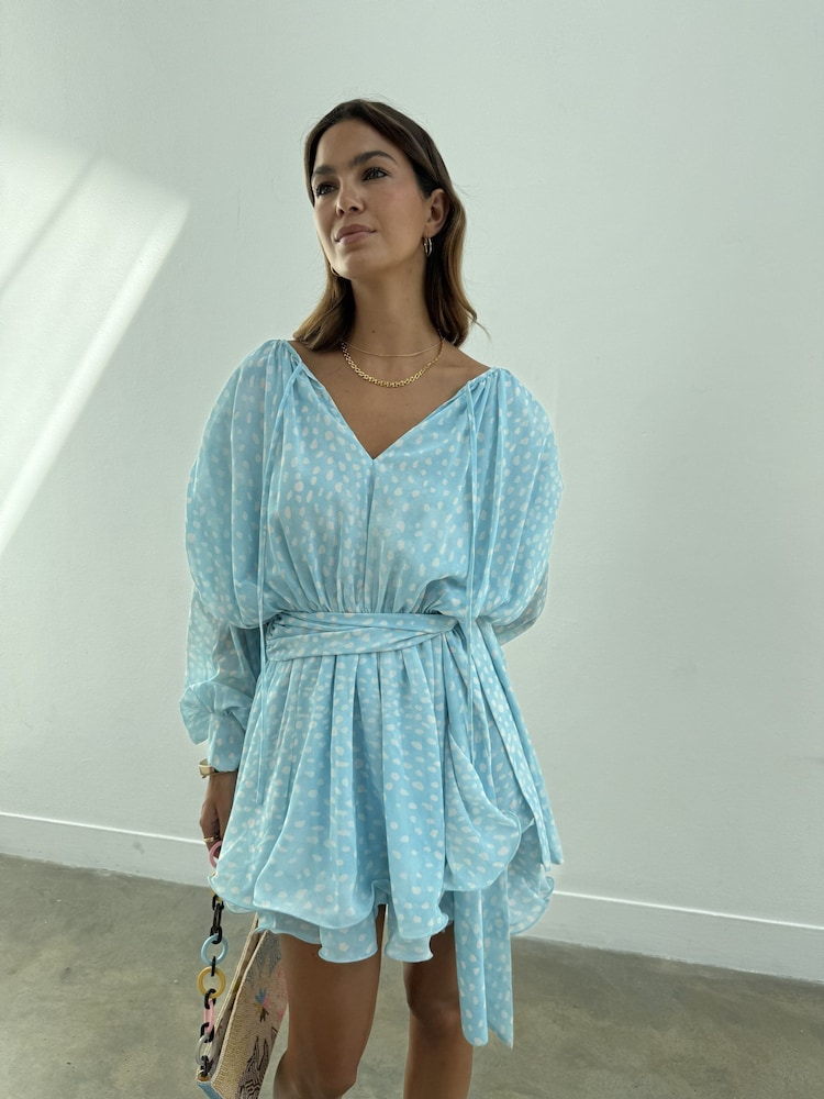 Never Fully Dressed Blue Fawn Ella Mini Dress - Image 6 of 6 Never Fully Dressed Blue Fawn Ella Mini Dress - Image 6 of 6