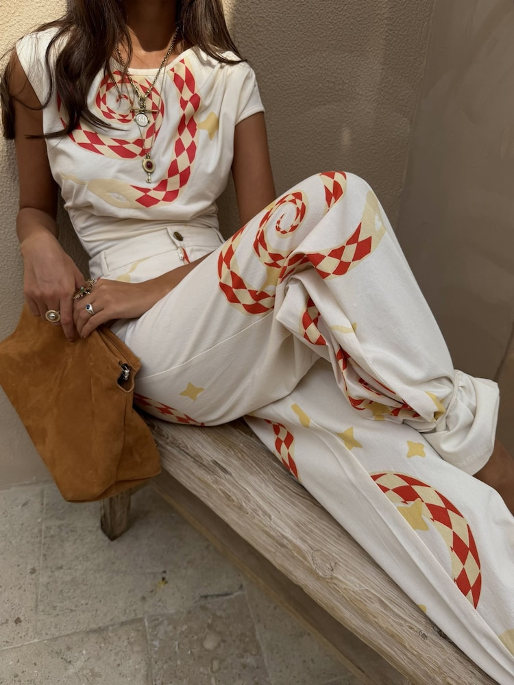 Never Fully Dressed White Snake Asymmetric Top - Image 1 of 5
