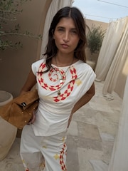 Never Fully Dressed White Snake Asymmetric Top - Image 3 of 5