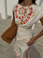 Never Fully Dressed White Snake Asymmetric Top - Image 4 of 5