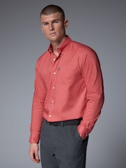 Coral Pink Dot Regular Fit Easy Iron Button Down Oxford Shirt - Image 1 of 8
