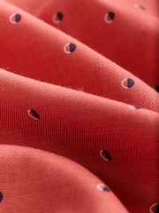 Coral Pink Dot Regular Fit Easy Iron Button Down Oxford Shirt - Image 8 of 8