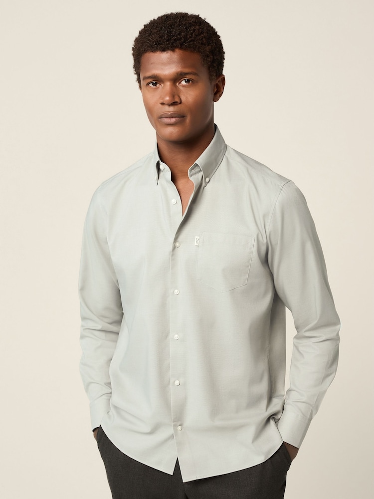Sage Green Regular Fit Button Down Easy Iron Oxford Shirt - Image 1 of 7 Sage Green Regular Fit Button Down Easy Iron Oxford Shirt - Image 1 of 7