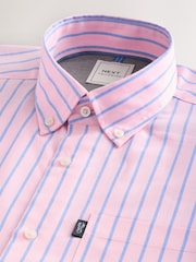 Pink/Blue Regular Fit Easy Iron Button Down Oxford Shirt - Image 7 of 8