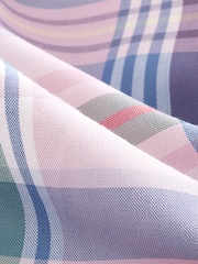 Pink Madras Check Regular Fit Easy Iron Button Down Oxford Shirt - Image 8 of 8