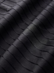 Black Self Stripe 100% Cotton Shirt - Image 8 of 8