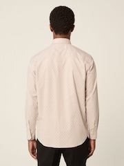 Neutral Tile Print Regular Fit Easy Care Oxford Shirt - Image 3 of 7