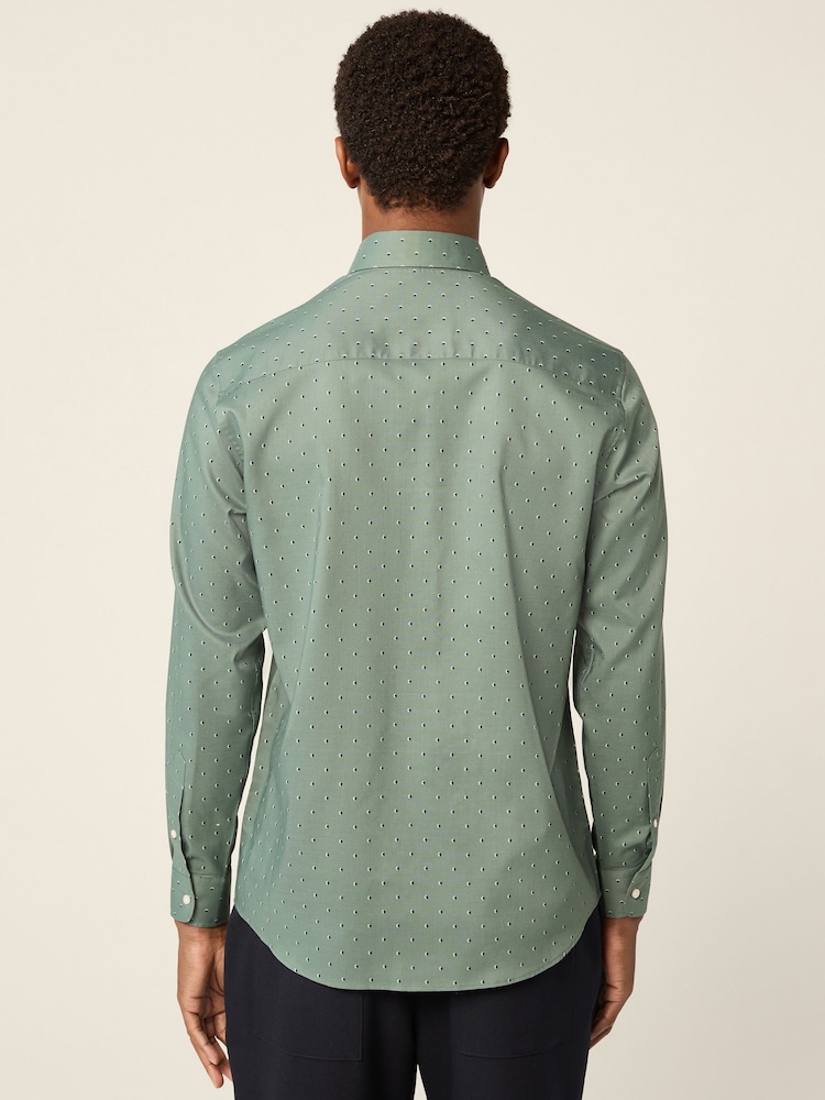 Geometric Vert Seafoam - Chemise Oxford boutonnée repassage facile - Image 3 of 8