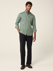 Seafoam Green Geometric Regular Fit Easy Iron Button Down Oxford Shirt - Image 4 of 8