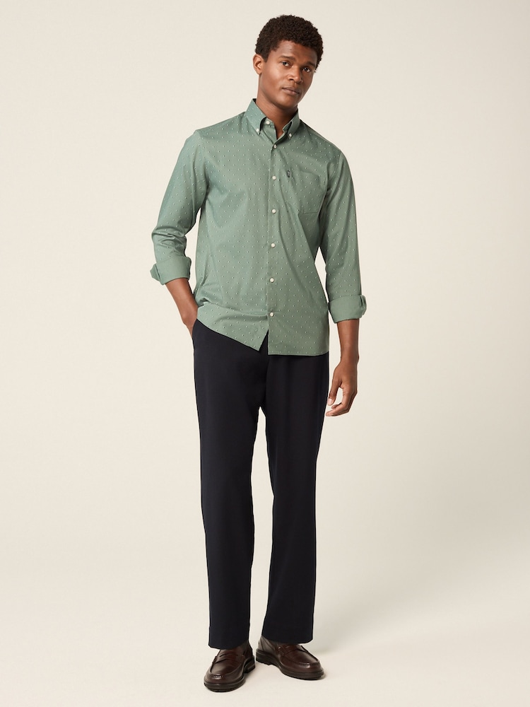 Geometric Vert Seafoam - Chemise Oxford boutonnée repassage facile - Image 4 of 8