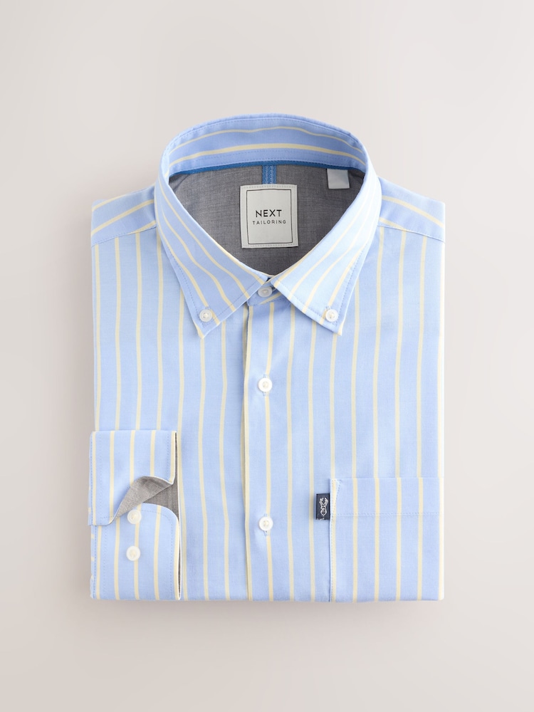 Bleu/Orange - Chemise Oxford boutonnée repassage facile - Image 6 of 8