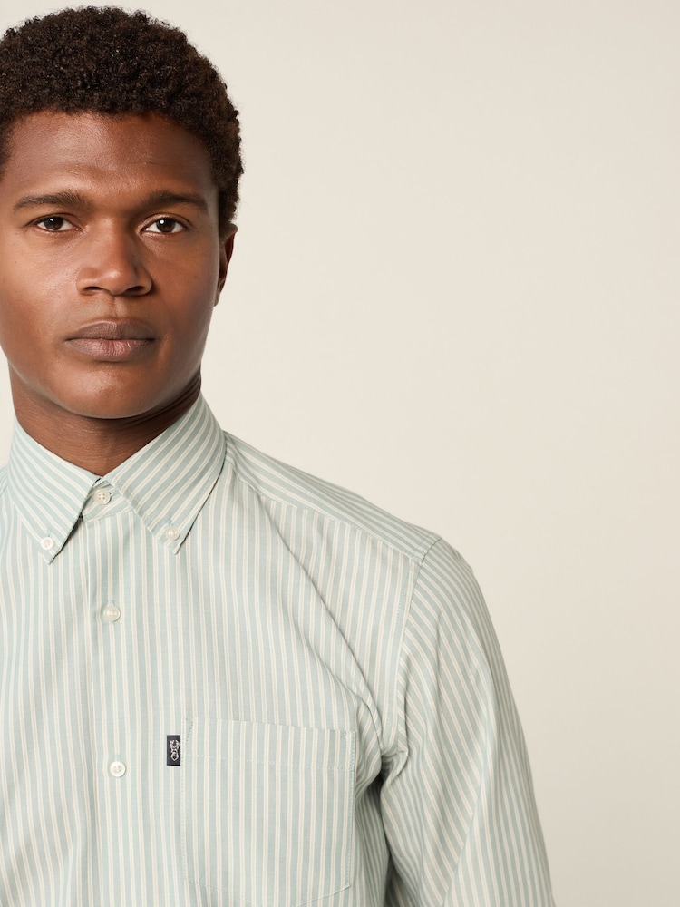 Vert écume de mer - Chemise Oxford boutonnée repassage facile - Image 3 of 6