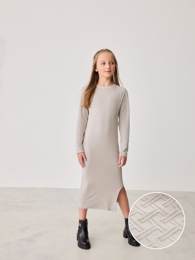 Baker by Ted Baker Stone Textured Midi Dress - Image 1 of 10