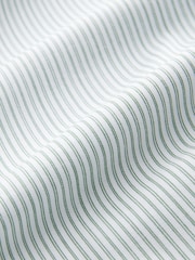 Green Stripe Regular Fit 100% Cotton Long Sleeve Formal Cutaway Collar Shirt - Image 7 of 7