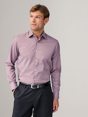 Pink Tile Print Regular Fit Easy Care Oxford Shirt - Image 1 of 8