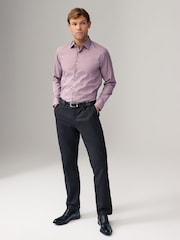 Pink Tile Print Regular Fit Easy Care Oxford Shirt - Image 3 of 8