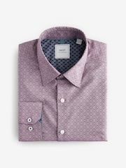 Pink Tile Print Regular Fit Easy Care Oxford Shirt - Image 6 of 8
