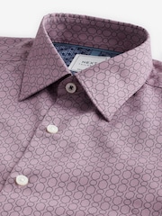 Pink Tile Print Regular Fit Easy Care Oxford Shirt - Image 7 of 8