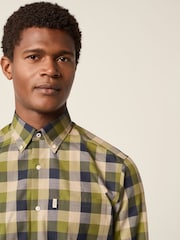 À carreaux Vert Buffalo - Chemise Oxford ajustée Easy Iron Button Down - Image 4 of 7