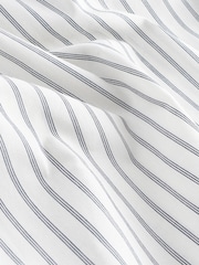 White/Black Monochromatic Stripe Regular Fit 100% Cotton Long Sleeve Formal Cutaway Collar Shirt - Image 7 of 7