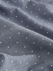 Navy Polka Dot Regular Fit Easy Iron Button Down Oxford Shirt - Image 8 of 8