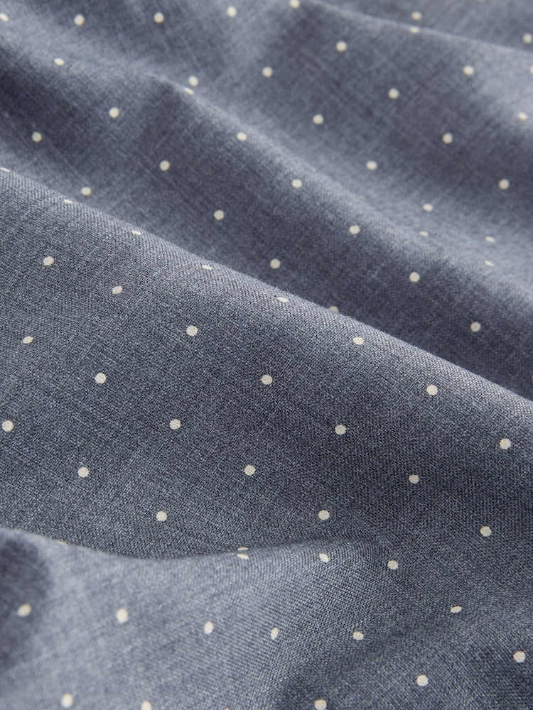 Navy Polka Dot Regular Fit Easy Iron Button Down Oxford Shirt - Image 8 of 8