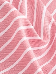 Coral Pink Stripe Regular Fit Easy Iron Button Down Oxford Shirt - Image 5 of 5