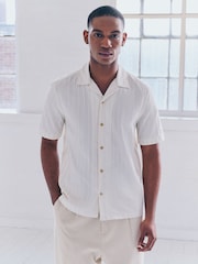 Бежевый/белый - 100% Cotton Stripe Shirt - Изображение 1 из 5