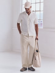 Бежевый/белый - 100% Cotton Stripe Shirt - Изображение 2 из 5