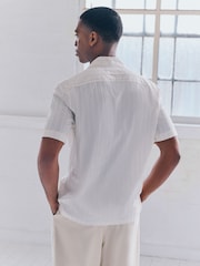 Бежевый/белый - 100% Cotton Stripe Shirt - Изображение 4 из 5
