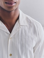 Бежевый/белый - 100% Cotton Stripe Shirt - Изображение 5 из 5