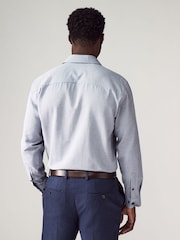 Navy Blue Geometric Print Cotton Blend Shirt - Image 2 of 8