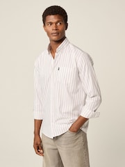 à rayures noires et blanches - Chemise Oxford boutonnée repassage facile - Image 1 de 7