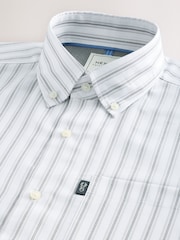 à rayures noires et blanches - Chemise Oxford boutonnée repassage facile - Image 6 de 7