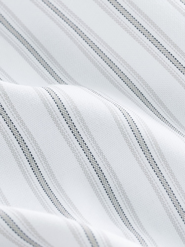 à rayures noires et blanches - Chemise Oxford boutonnée repassage facile - Image 7 of 7