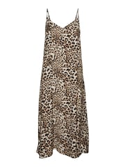 VERO MODA Brown Leopard Print Midi Cami Summer Dress - Image 7 of 7