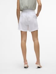 VERO MODA White Linen Blend Tie Waist Shorts - Image 2 of 6