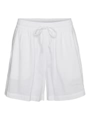 VERO MODA White Linen Blend Tie Waist Shorts - Image 6 of 6