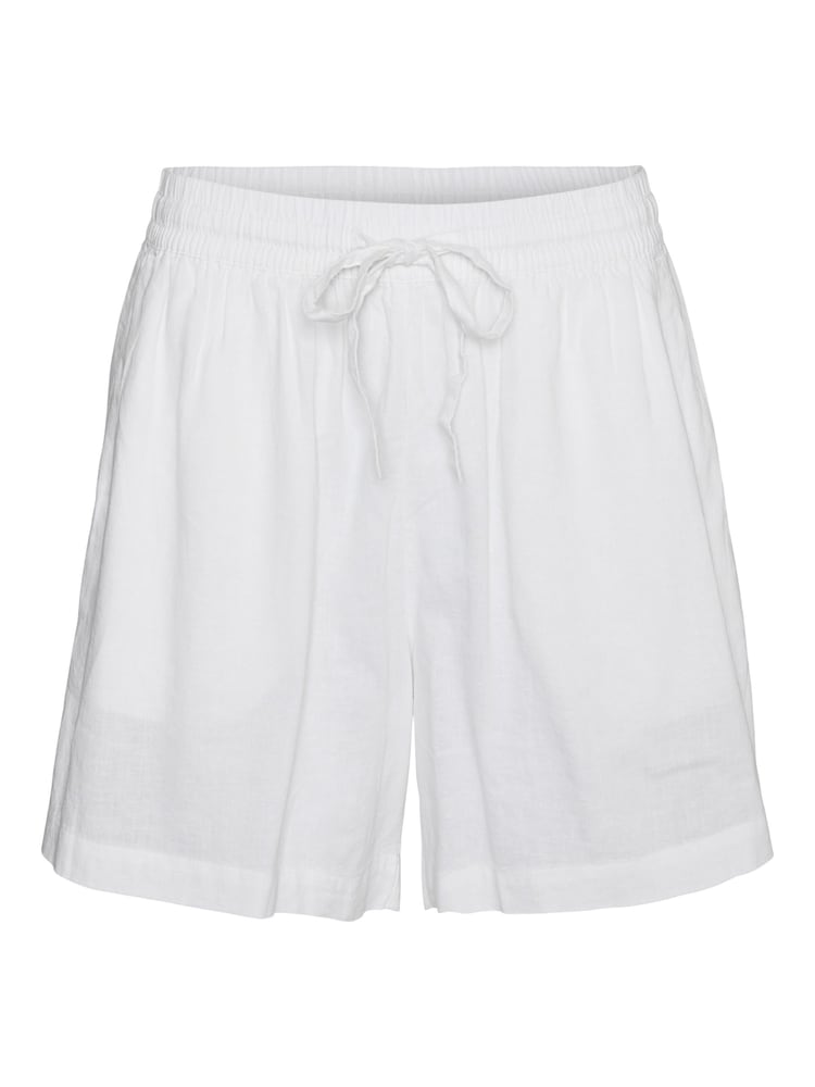 VERO MODA White Linen Blend Tie Waist Shorts - Image 6 of 6