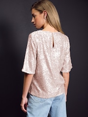 Gold Champagne Sequin T-Shirt - Image 4 of 8